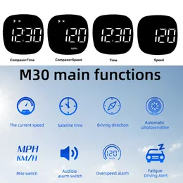 Car Car Gps Hud Digital Car Clock Speedometer Head Up Display Over-speed Alarm Compass Fatigue Driving Reminder Auto Accessories