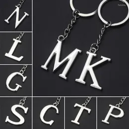 Keychains Metal A-Z 26 Letters Keychain Silver Color Car Key Ring Fashion Accessories Ornaments Women Charms Gift Party