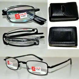 Solglasögon PU Case Belt Easy Quality Foldble Noble Wear Anti-Reflection Coated Reading Glasses 1.0 1.5 2,0 2,5 3,0 3,5 4.0 Sunglasses