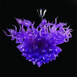 Rustic Purple Lamps Murano Glass Ceiling Lights LED Murano Blue Green Hand Blown Glass Flower Chandelier Clothing Room Lighting Fixture