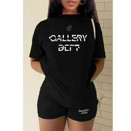 Plus Size 3xl 4xl 5xl Casual Designer Tracksuit For Women Summer Fashion Short Sleeve T-shirt Shorts Suit Sports Two Piece Set
