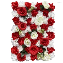 Dekorativa blommor 40x60 cm Artificiell bakgrundsdekoration Silk Rose Flower Wall Pink Romantic Wedding Party Holiday Decor