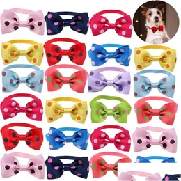 Dog Apparel Pet Cat Dot Necklace Adjustable Strap For Collar Dogs Accessories Bow Ties Puppy Supplies Drop Delivery Home Garden Dhndw