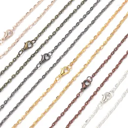 Kedjor 6st/Lot Flat Cross Halsbandskedjan Bulk DIY Pendant Link for Women Men smycken gåvor gör