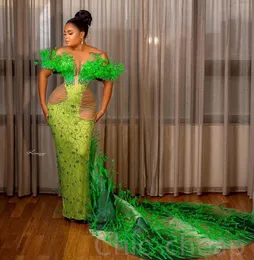 2023 AMVCA ASO EBI Green Mermaid Dress PROM Kryształowe Kryształy wieczór Formalne przyjęcie Drugie przyjęcie urodzinowe suknie zaręczynowe sukienka szata de soiree ZJ306