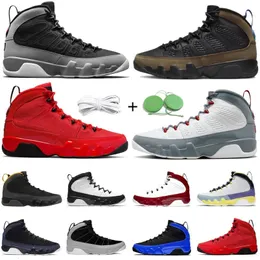 2023 Jumpman 9 9S Men Basketball Shoes Sneaker Light Olive Fire Red Particle Gray Chile Gym Red Black White Unc Racer University Gold Blue