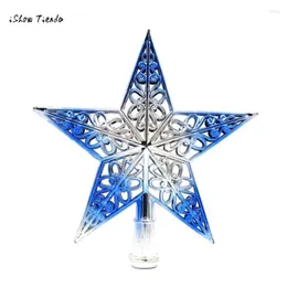 Decorações de Natal Ishowtesa 1pc 20 x cm Top Sparkle Stars Hang Xmas Decoração Ornamento Treetop Topper