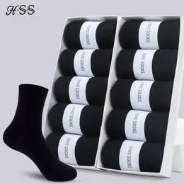 Мужские носки HSS Brand Mens Cotton Socks Style Black Business Socks мягкая дышащая летняя зима для мужских носков плюс размер 6514 230520
