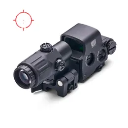 Mirino olografico 558 Red Dot e G33 3x Magnifier Combo Rivestimento rosso Les T-Dot Cannocchiale da caccia Ottica di ingrandimento Passa a lato STS Attacco rapido rimovibile