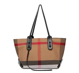 Роскошная сумка с большой пропускной способностью новая бренда мода Классическая клетчатая холст женщин 0,039 с большой сумкой для ведра Портативный борз apalla на rag9104396