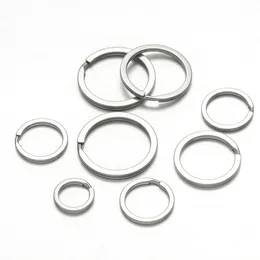 20pcs Stainless Steel Round Flat Key Chain Split Ring For Keychain Key Organization Jewelry Making Supplies Accessories Material