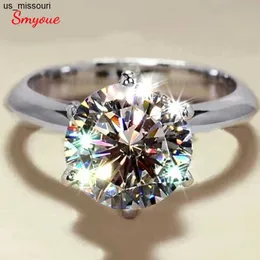 밴드 반지 Smyoue Gra 인증 15ct Moissanite Ring VVS1 Lab Diamond Solitaire Ring Women Engagement Promise Wedding Bandry Jewelry J230522