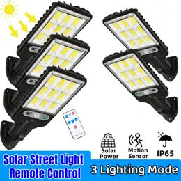 Solar Street Lights Outdoor Solar Waterproof Lamp z 3 trybem światła Motion Czujnik bezpieczeństwa Oświetlenie na patio ogrodowe