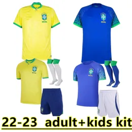 Camisa Brasil 2022 2023 Neymar Soccer Jerseys 22 23 Brazilian Kids Kit Richarlison Vini Jr。アントニー・ラフィーニャL.パケタG.JESUS CASEMIROワールドカップフットボールシャツ888