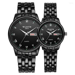Armbanduhren Uhr Männer Frauen Business Wasserdichte Uhr Auto Datum Woche Stahl Herrenuhren Mode Lässig Dame Quarz Armbanduhr Für Liebhaber