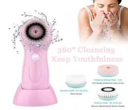 3 I 1 Electric Facial Cleansing Brush Silicone Roting Face Deep Cleaning Skin Peeling Massager Cleanser Exfoliation New 2205205202360