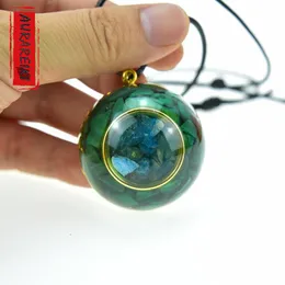 Necklaces Malachite Crystal Orgonite Pendant Healing Meditation Magnetic Orgone Necklace God's Aura ite Jewelry