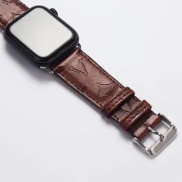 Tasarımcı Apple Watch Band 40mm 42mm Akıllı Saat Kayışları Apple Watch Serisi 8 9 2 3 4 5 6 Bantlar 38mm 49mm PU Deri Kabartma Desen Bileklik Koltanı AP Bilek Bandı