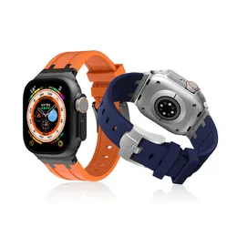 Smarta remmar Armband AP Mod Kit Armband Silikonband Remband Watchband för Apple Watch Series 2 3 4 5 6 7 8 SE Ultra IWatch 42 44 45 49mm