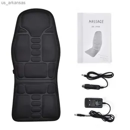 Back Massager Electric uppvärmning som vibrerande massagstol Cussion Seat Pad For Car Home Office Lumbal Neck Madrass Pain Health L230523