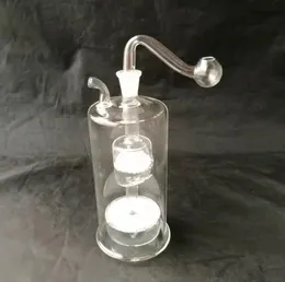 Rury dymowe Hookah Bong Glass Rig Oil Water Bongs Podwójna warstwowa rdzeń Ultra ciche szklane rurę wodną Kett