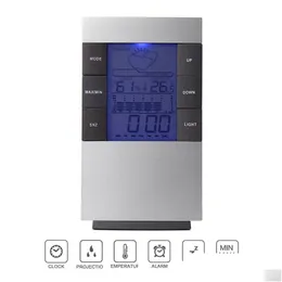 温度機器電子屋内湿度計LCDホーム温度計時計気象ステーションドロップ配達室bu dhbzb