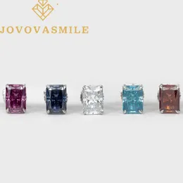 Ohrstecker JOVOVASMILE Edlen Schmuck Moissanit Ohrringe 925 Sterling Silber 1ct 5*7mm Grenadine Saphir Blau Rosa Strahlender Labordiamant