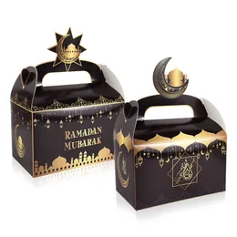 Present Wrap 8pcsset Eid Mubarak Cake Favor Boxes Ramadan Candy Chocolates Box Muslim Party Kareem Al Adha 230522