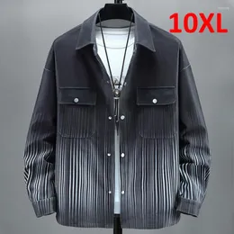 Giacche da uomo Giacca a righe sfumate Uomo Plus Size 10XL Cappotto Primavera Autunno Grande moda maschile Bottone casual