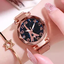 Zegarek zegarków na rękę luksusowe gwiaździste niebo zegarki dla kobiet mody kwarc zegarek cadeau femme luxo relogio feminino luksusowe prezenty montre dropwristwatches