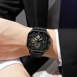 Zegarek szefa męskiego biznesu Diamond Diamond Watch Duże tarcze zegarek Real Belt Sport Waterproof Watch's Watch Para Watch AAA