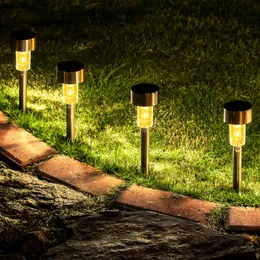 10pcs 야외 태양 조등 잔디밭 램프 정원 조명 태양열 램프 등불 방수 조명 경로 마당 잔디 정원 장식