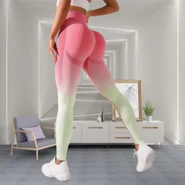 Damen-Leggings RosEvans Gradient Seamless Soft Yoga Pant Female Naked Feeling High Waist Booty Lifting Fitness Sport Gym Sweatpant