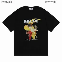 デザイナーファッション服TシャツヒップホップTシャツ23SS RHUDE PARAKEET LONG TAILED PRINT HIGH STREETカジュアル用途半袖TSHIRT MEN ST HI0S