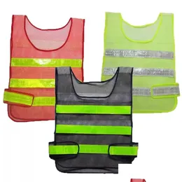Reflective Safety Supply 3 Colors Clothing Vest Hollow Grid High Visibility Warning Construction Traffic Work Clothes Drop Delivery Dhyob