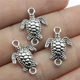 매력 150pcs 21x14mm 바다 거북 커넥터 매력 거북이 커넥터 매력 바다 거북이 매력