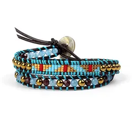 Bracciale Go2boho Bracciale avvolgente in corda di cuoio Gioielli etnici Boho Gioielli bohémien Braccialetti Miyuki multistrato in pietra naturale per le donne