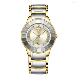 Wristwatches SKMEI Business Mens Watches Style Luxury Watch Men Gold Stainless Steel Strap Quartz Clock Relogio Masculino