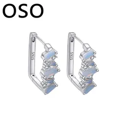 Stud Retro S925 argent sterling goutte d'eau bleu clair pierre de lune femme boucles d'oreilles occasions sociales lumière luxe femme oreille clip bijoux