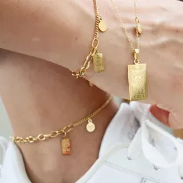Kedjor mode rostfritt stål smycken guldfärg 12 stjärntecken rep sträng halsband trendiga vänskap halsband för kvinnliga gåvor