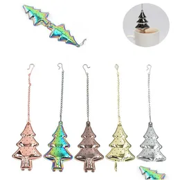 Coffee Tea Tools Stainless Steel Infuser Kitchen Creativity Christmas Tree Teas Strainer Hanging Style Home Vanilla Spice Filter D Dhqh0