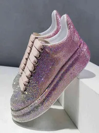 Chaussures D039automne en Cuir Pour Femmes Корзины пластинки в стиле Nouveau De Mode Strass Scintilling тенденции 20222620786
