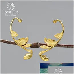 Stud Lotus Fun Luxury 925 Sterling Sier Classical Pattern Acanthus Leaf Unusual Design Earrings For Women 18K Gold Jewelry N Dhgarden Dh2Nd