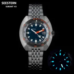Inne zegarki Seestern Nurkowe zegarki dla mężczyzn Wodoodporna data na rękę NH35 ruch automatyczny mechaniczna bransoletka SP300 230522