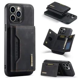 Retro phone case Iphone13/14 Pro Max Split Phone back cover case with magnetic card wallet 2 in 1