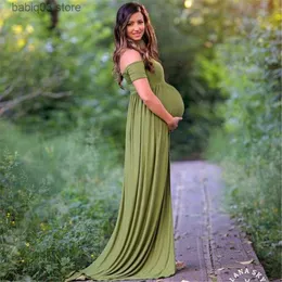 Moderskapsklänningar Nya 2020 Bohemian Style Maternity Dress Summer Photography Props Dresses Off The Shoulder Woman Dress for Pregnant Women kläder T230523