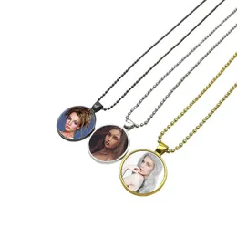 Pendant Necklaces Heat Transfer Necklace Sublimation Blank Metal Round Fashion Jewelry Accessories Creative Gift Drop Delivery Pendan Dhuyw