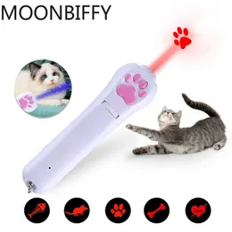 Oyuncak şarj edilebilir kedi projeksiyonu Led Cat Toys Çok Desenli Kızılötesi UV Mor Işık Isırık Komik Gatos Çubuk Maskotalar G230520