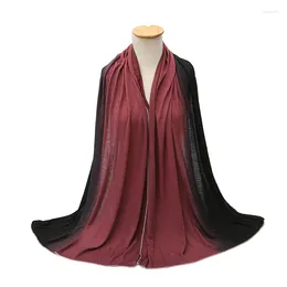 Sciarpe Caduta Sfumatura Colore Morbido Foulard avvolto da donna Sciarpa lunga Elegante Femme musulmana Partito Turbante Scialli Copricapo Sciarpa Hijab