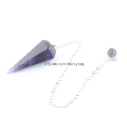 Collane con ciondolo Reiki Piramide Esagonale Catena a pendolo Guarigione naturale Gioielli in pietra per le donne Amet Classic Bn436 Drop Delivery Penda Dha7H